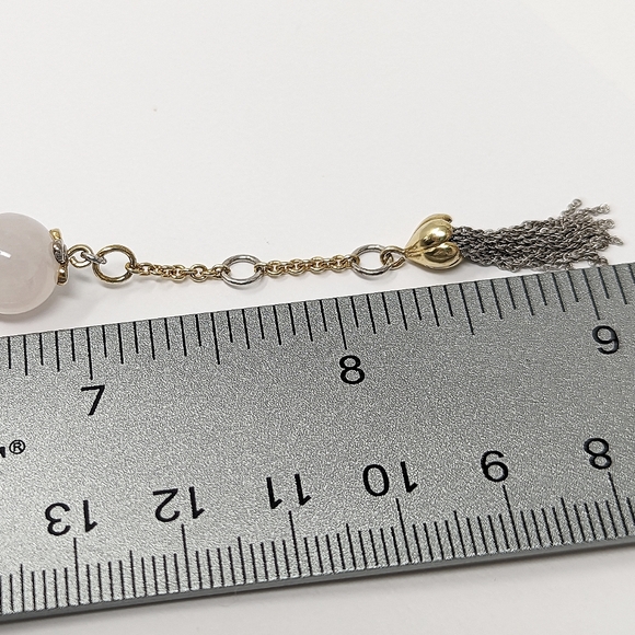 chapal zenray sterling silver gold two tone rose quartz bead bracelet 925 - Picture 10 of 10